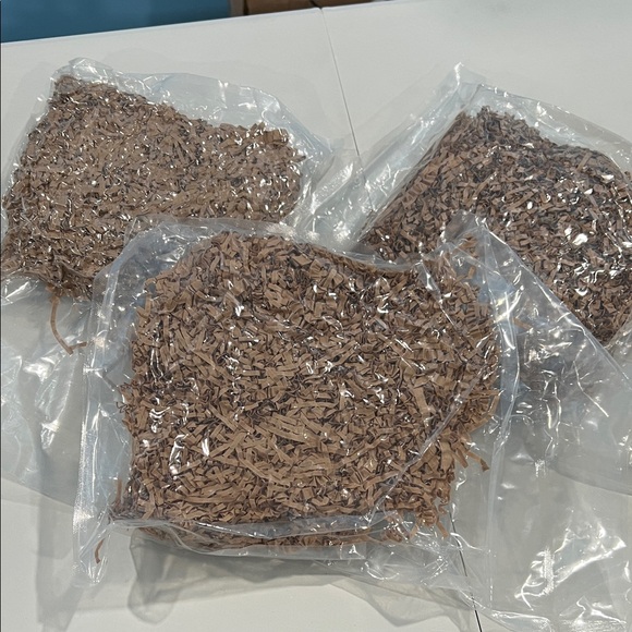 Other - 3 Count Easter Grass Crinkled Kraft Paper Filler - Natural Brown